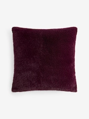 Plum Purple 50 x 50cm Luxe Plush Faux Fur Cushion - Image 3 of 4