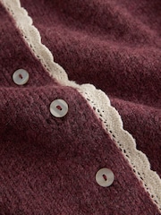 Pink Lace Trim Knitted Cardigan - Image 2 of 3