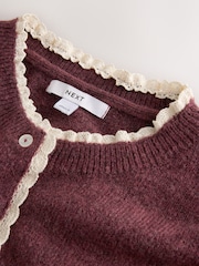 Pink Lace Trim Knitted Cardigan - Image 3 of 3