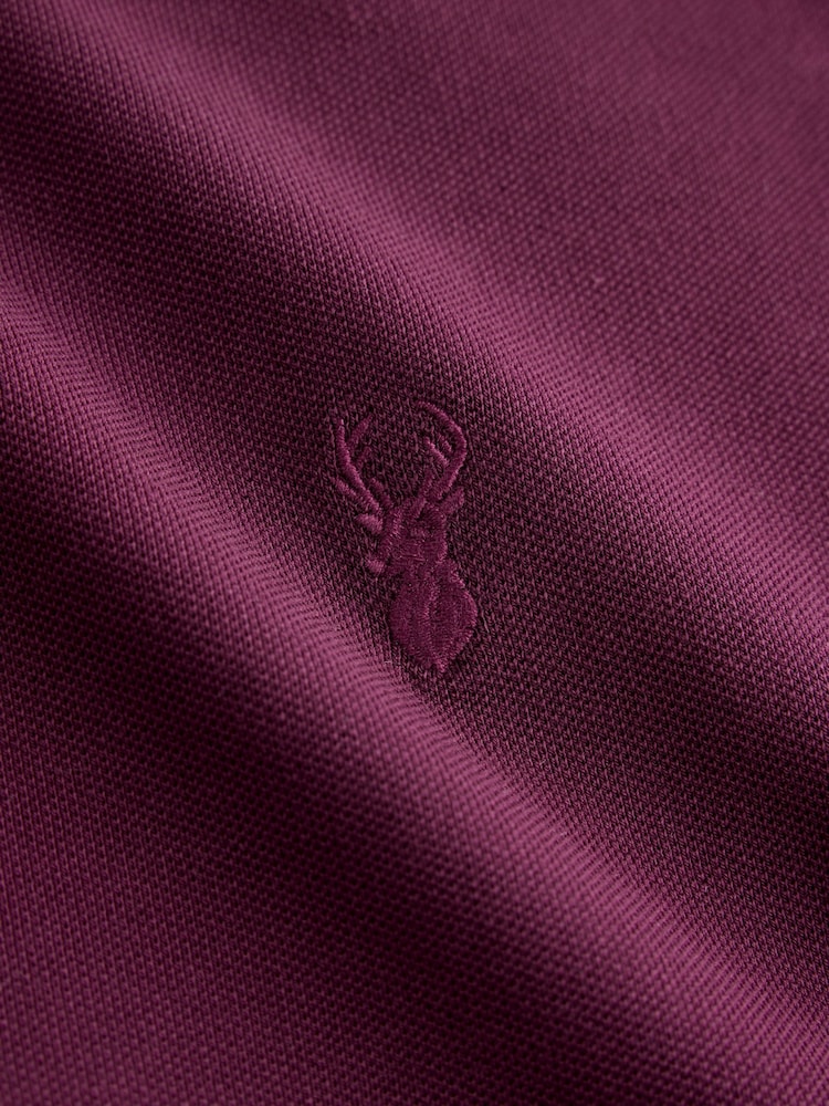 Purple Fig Regular Fit Short Sleeve Pique Polo Shirt - Image 7 of 7 Purple Fig Regular Fit Short Sleeve Pique Polo Shirt - Image 7 of 7