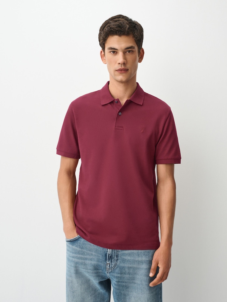Rojo rubí - Corte estándar - Polo de manga corta de piqué - Imagen 1 de 8