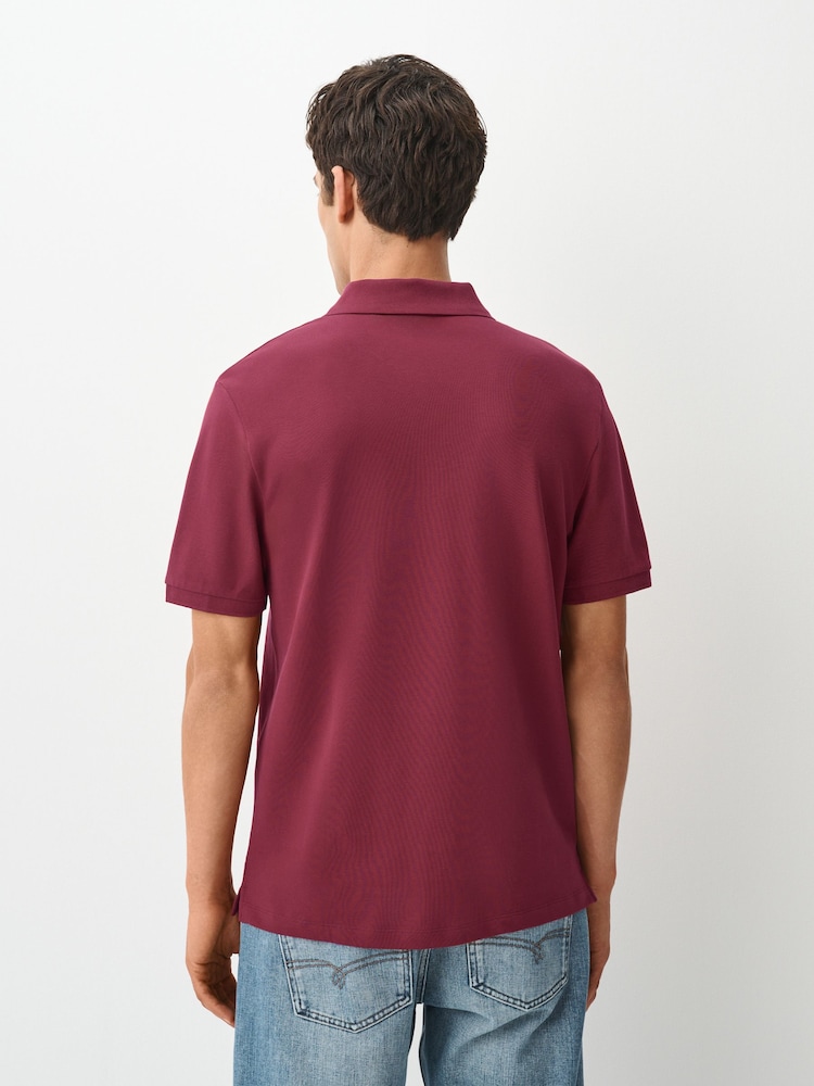 Rojo rubí - Corte estándar - Polo de manga corta de piqué - Imagen 2 de 8