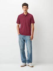 Rojo rubí - Corte estándar - Polo de manga corta de piqué - Imagen 4 de 8