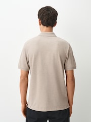 Neutral Marl Regular Fit Short Sleeve Pique Polo Shirt - Image 3 of 8