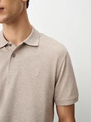 Neutral Marl Regular Fit Short Sleeve Pique Polo Shirt - Image 5 of 8