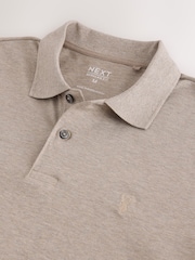Neutral Marl Regular Fit Short Sleeve Pique Polo Shirt - Image 8 of 8