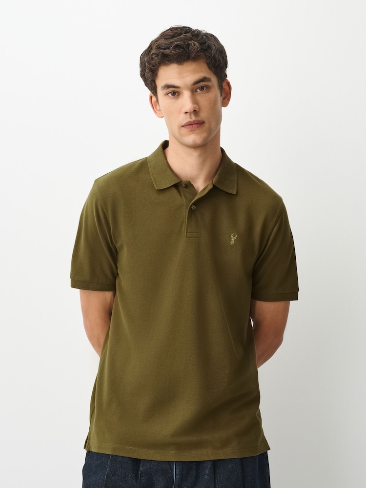 Verde de MOSS - Corte estándar - Polo de manga corta de piqué - Imagen 1 de 5