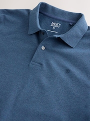 Blue Floss Marl Regular Fit Long Sleeve Pique Polo Shirt - Image 6 of 7