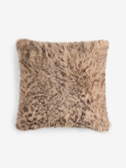 50 x 50cm Polštář z umělé kožešiny s leopardím Potiskem - Obrázek 3 z 4