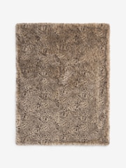 Brown Snow Leopard Print Faux Fur Throw - Image 5 of 7