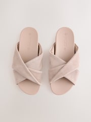 Pink/Neutral Standard Fit Twist Footbed Sandals - Image 1 of 5
