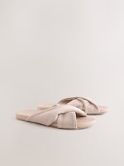 Pink/Neutral Standard Fit Twist Footbed Sandals - Image 2 of 5