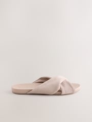 Pink/Neutral Standard Fit Twist Footbed Sandals - Image 3 of 5