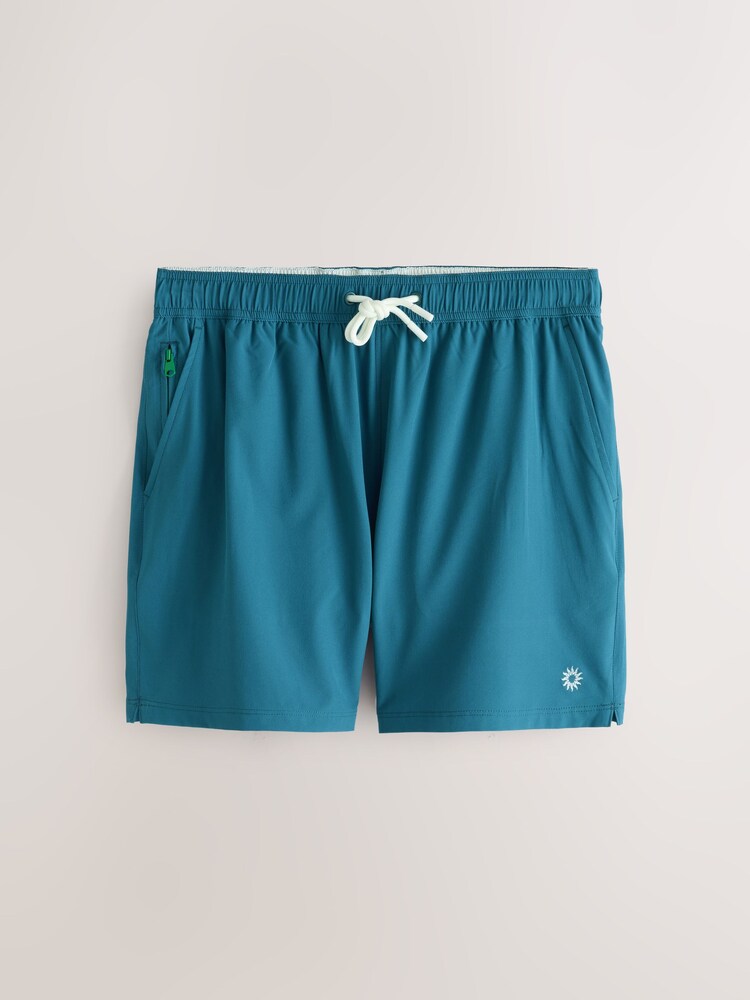 Teal Blue Motion-Flex Swim Shorts - Image 1 of 4