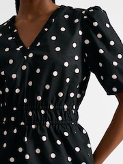 Albaray Large Spot Elastic Waist Black Top - Image 3 of 5