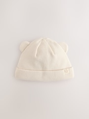 Neutral / Tan Rib Baby Beanie Hats 2 Pack - Image 4 of 7