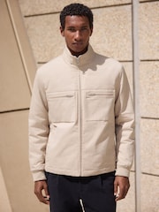Piatră - Jacketutilitară din twill căptușit, rezistentă la ploi - Imaginea 1 din 6