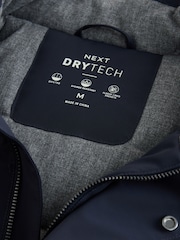 Navy Showerproof Hooded Coat With Brushed Lining - Image 10 of 12