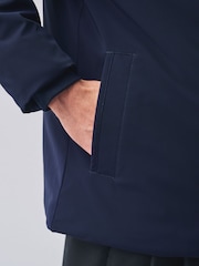 Navy Showerproof Hooded Coat With Brushed Lining - Image 6 of 12