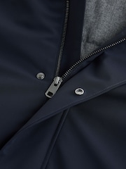 Navy Showerproof Hooded Coat With Brushed Lining - Image 9 of 12