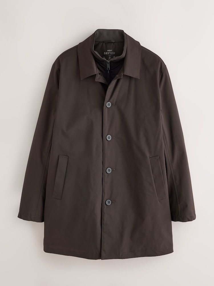 Brown Shower Resistant Padded Funnel Neck Coat - Image 1 of 5 Brown Shower Resistant Padded Funnel Neck Coat - Image 1 of 5