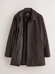 Brown Shower Resistant Padded Funnel Neck Coat - Image 2 of 5