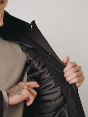 Brown Shower Resistant Padded Funnel Neck Coat - Image 7 of 13