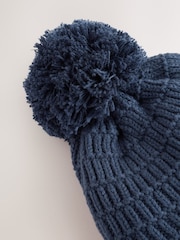 Navy Blue Knitted Trapper Baby Hat - Image 2 of 4