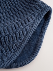 Navy Blue Knitted Trapper Baby Hat - Image 3 of 4