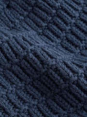 Navy Blue Knitted Trapper Baby Hat - Image 4 of 4
