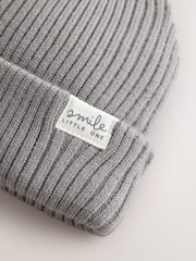 Grau - Gestrickte Beanie-Babymütze - Bild 4 von 5