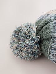 Mineral Stripe Knitted Baby Hat With Pom - Image 4 of 6