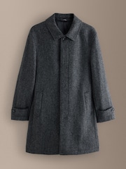 Grå - Signature Abraham Moon Herringbone Wool Mac Coat - Bild 1 av 5