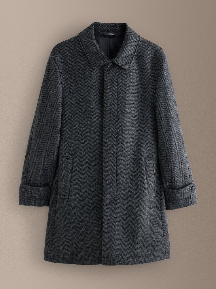 Grå - Signature Abraham Moon Herringbone Wool Mac Coat - Bild 1 av 5 Grå - Signature Abraham Moon Herringbone Wool Mac Coat - Bild 1 av 5