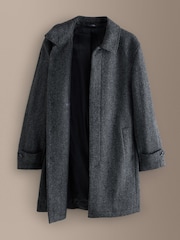 Grå - Signature Abraham Moon Herringbone Wool Mac Coat - Bild 2 av 5