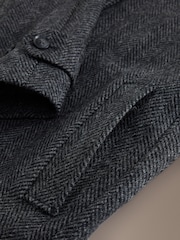 Grå - Signature Abraham Moon Herringbone Wool Mac Coat - Bild 5 av 5