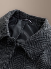 Γκρι - Signature Abraham Moon Herringbone Wool Mac Coat - Εικόνα 8 του 10