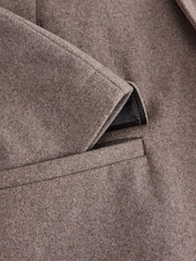 Oatmeal Wool Blend Mock Gilet Herringbone Padded Coat - Image 6 of 6