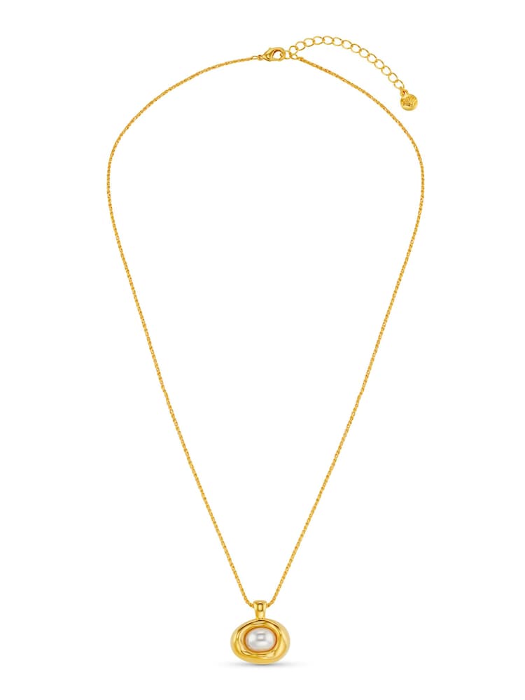 Orelia London Gold Tone Tone Statement Molten Pearl Necklace - Image 1 of 5