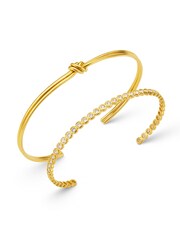 Orelia London Gold Tone Tone Linear Knot & Crystal Wrist Stacking Set - Image 1 of 3
