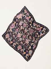 FatFace Navy Vintage Floral Printed Square Scarf - Image 2 of 3