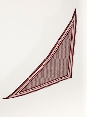 FatFace Burgundy Red Polka Dot Triangle Square Scarf - Image 2 of 3