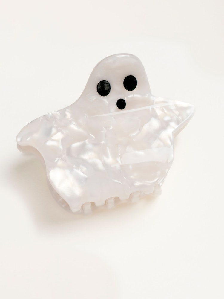 FatFace Ivory Halloween Ghost Claw Clip - Image 1 of 2 FatFace Ivory Halloween Ghost Claw Clip - Image 1 of 2