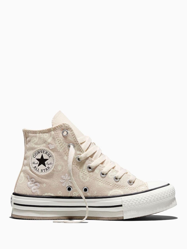 Converse Natural Chuck Taylor All Star Eva Lift Paisley Trainers - Image 2 of 4 Converse Natural Chuck Taylor All Star Eva Lift Paisley Trainers - Image 2 of 4