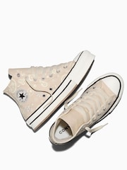 Converse Natural Chuck Taylor All Star Eva Lift Paisley Trainers - Image 4 of 4
