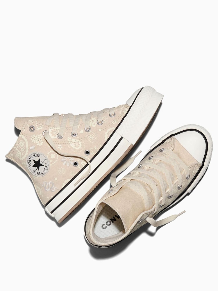 Converse Natural Chuck Taylor All Star Eva Lift Paisley Trainers - Image 4 of 4 Converse Natural Chuck Taylor All Star Eva Lift Paisley Trainers - Image 4 of 4
