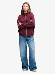 Superdry Red Signature Embroided Oversized Sweat Top - Image 3 of 4