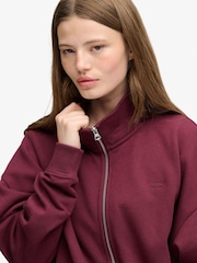 Superdry Red Signature Embroided Oversized Sweat Top - Image 4 of 4