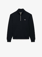 Superdry Blue Signature Emb Half Zip Sweat Top - Image 1 of 3