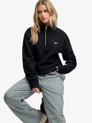 Синій - Superdry Signature Emb Half Zip Sweat Top - Image 4 of 7